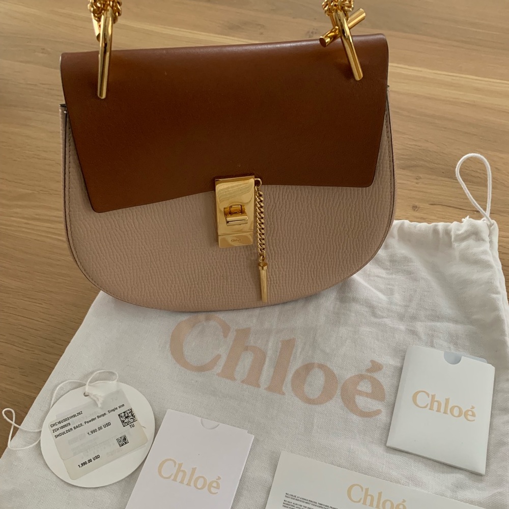 Chloe Drew small beige/powder crossbody bag